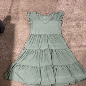 5/20 SO Green Tiered Dress